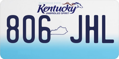 KY license plate 806JHL