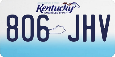 KY license plate 806JHV