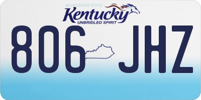 KY license plate 806JHZ