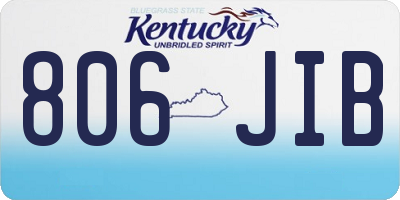 KY license plate 806JIB
