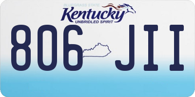 KY license plate 806JII
