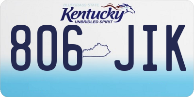 KY license plate 806JIK