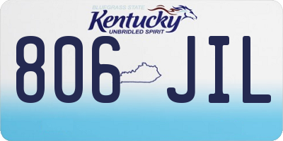 KY license plate 806JIL
