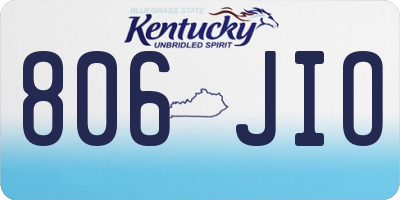 KY license plate 806JIO