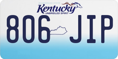KY license plate 806JIP