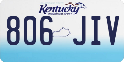 KY license plate 806JIV
