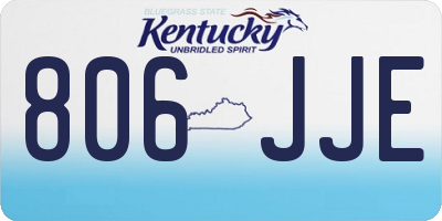 KY license plate 806JJE