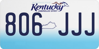 KY license plate 806JJJ