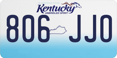 KY license plate 806JJO