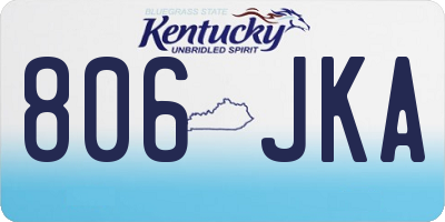 KY license plate 806JKA