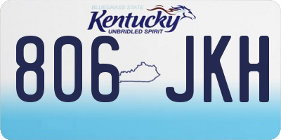 KY license plate 806JKH
