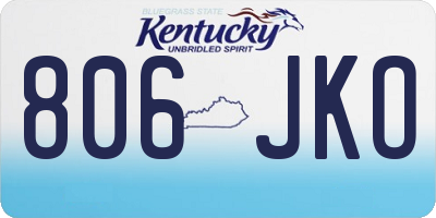 KY license plate 806JKO