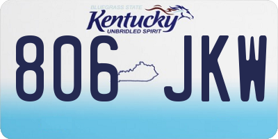 KY license plate 806JKW