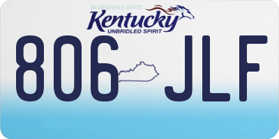 KY license plate 806JLF