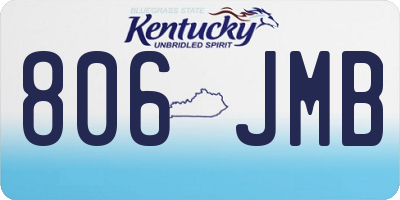 KY license plate 806JMB