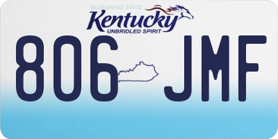 KY license plate 806JMF