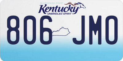 KY license plate 806JMO