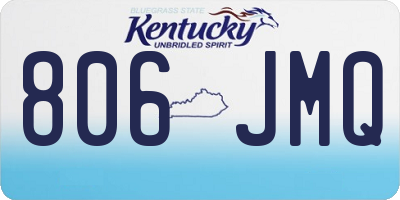 KY license plate 806JMQ