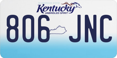 KY license plate 806JNC