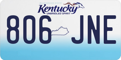KY license plate 806JNE