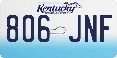 KY license plate 806JNF