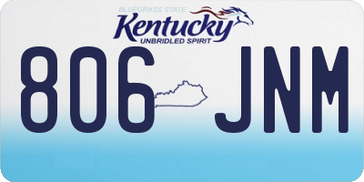 KY license plate 806JNM