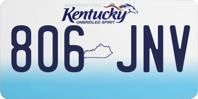 KY license plate 806JNV