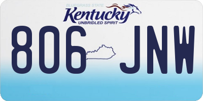 KY license plate 806JNW