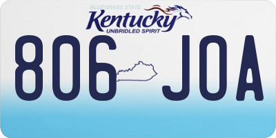 KY license plate 806JOA