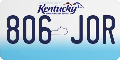 KY license plate 806JOR