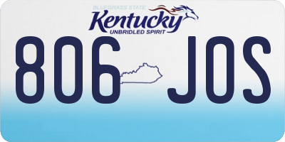 KY license plate 806JOS