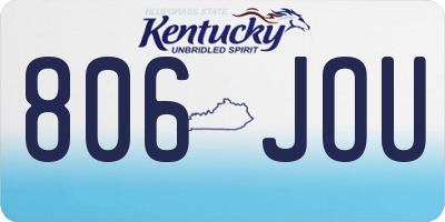 KY license plate 806JOU