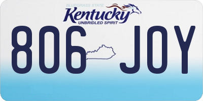 KY license plate 806JOY