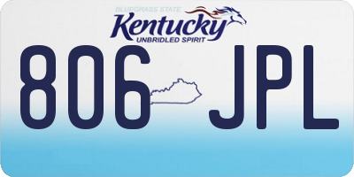 KY license plate 806JPL