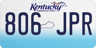KY license plate 806JPR