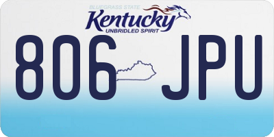 KY license plate 806JPU