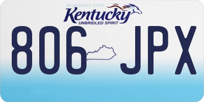 KY license plate 806JPX