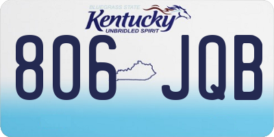 KY license plate 806JQB