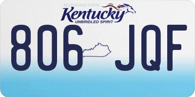 KY license plate 806JQF