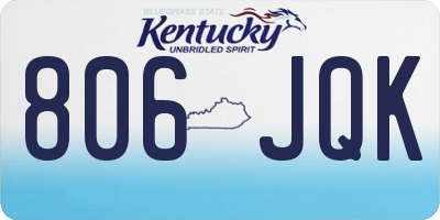 KY license plate 806JQK