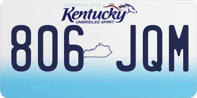 KY license plate 806JQM
