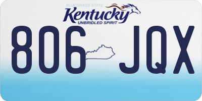 KY license plate 806JQX
