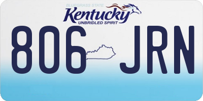 KY license plate 806JRN