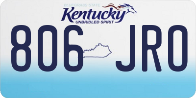 KY license plate 806JRO