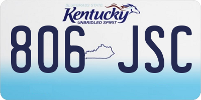 KY license plate 806JSC
