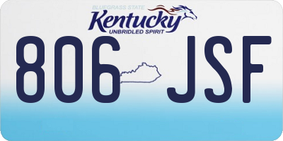 KY license plate 806JSF