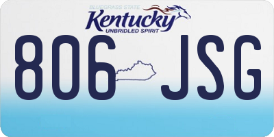 KY license plate 806JSG