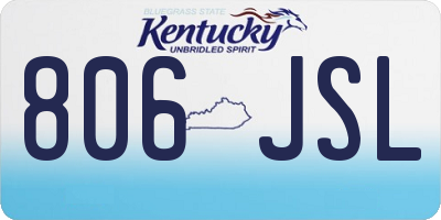 KY license plate 806JSL