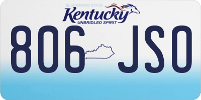 KY license plate 806JSO