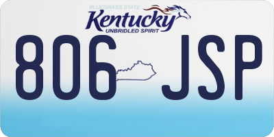 KY license plate 806JSP
